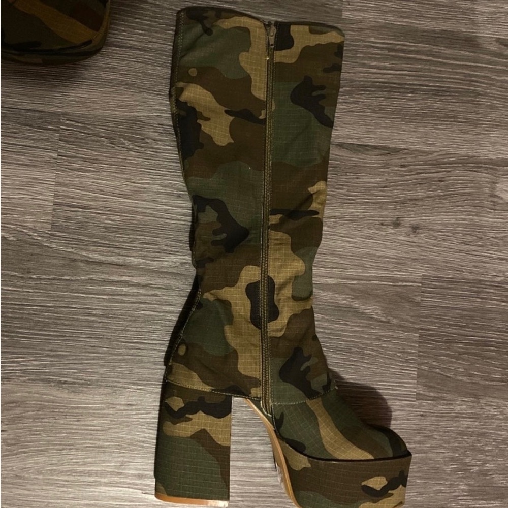 CAMOUFLAGE KNEE BOOTS